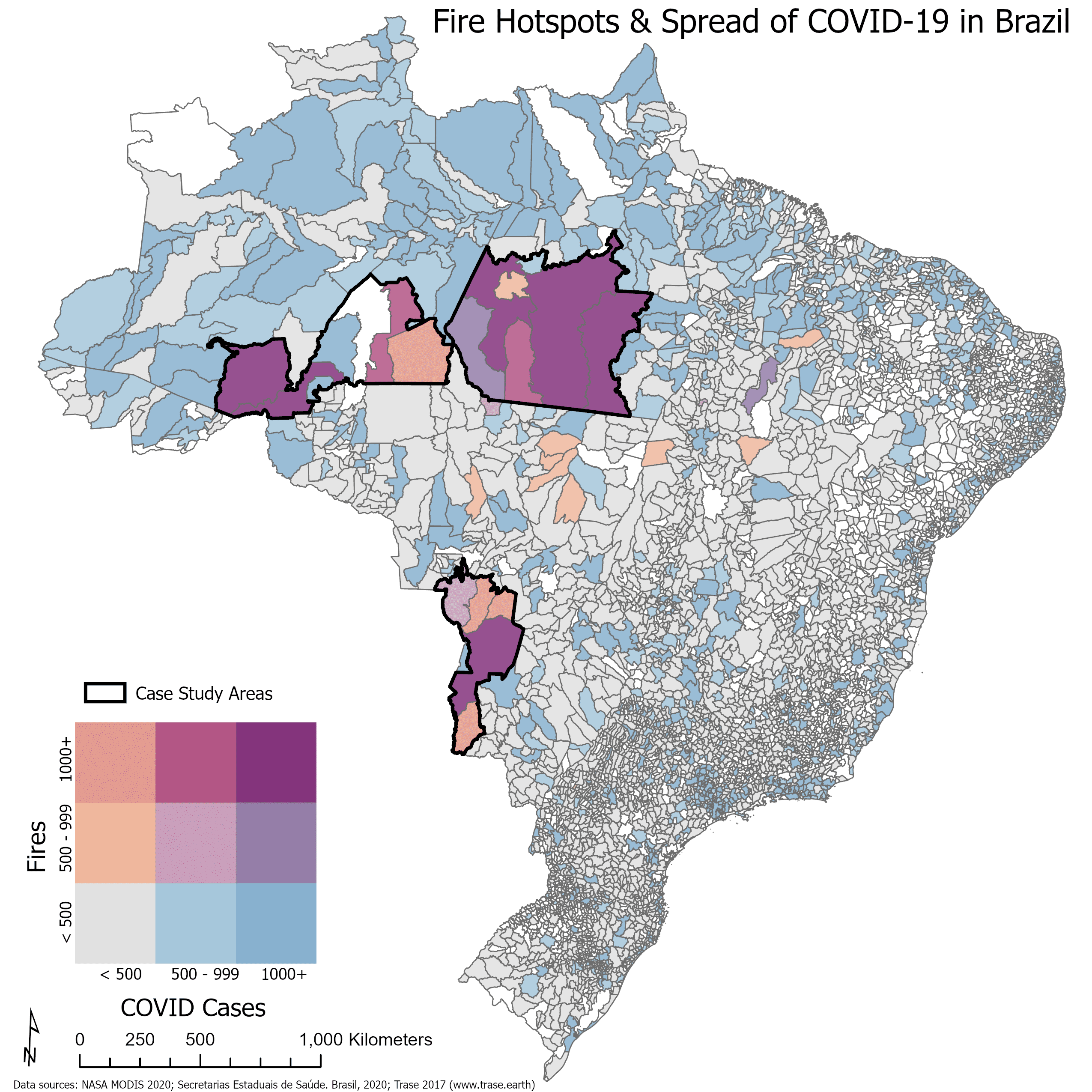 National Map - 2020 Brazil fires and COVID outbreaks