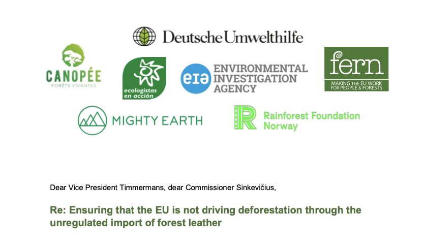 EUの7つのNGO、森林破壊法に皮革を森林リスクのある重要な商品として含めるよう要請